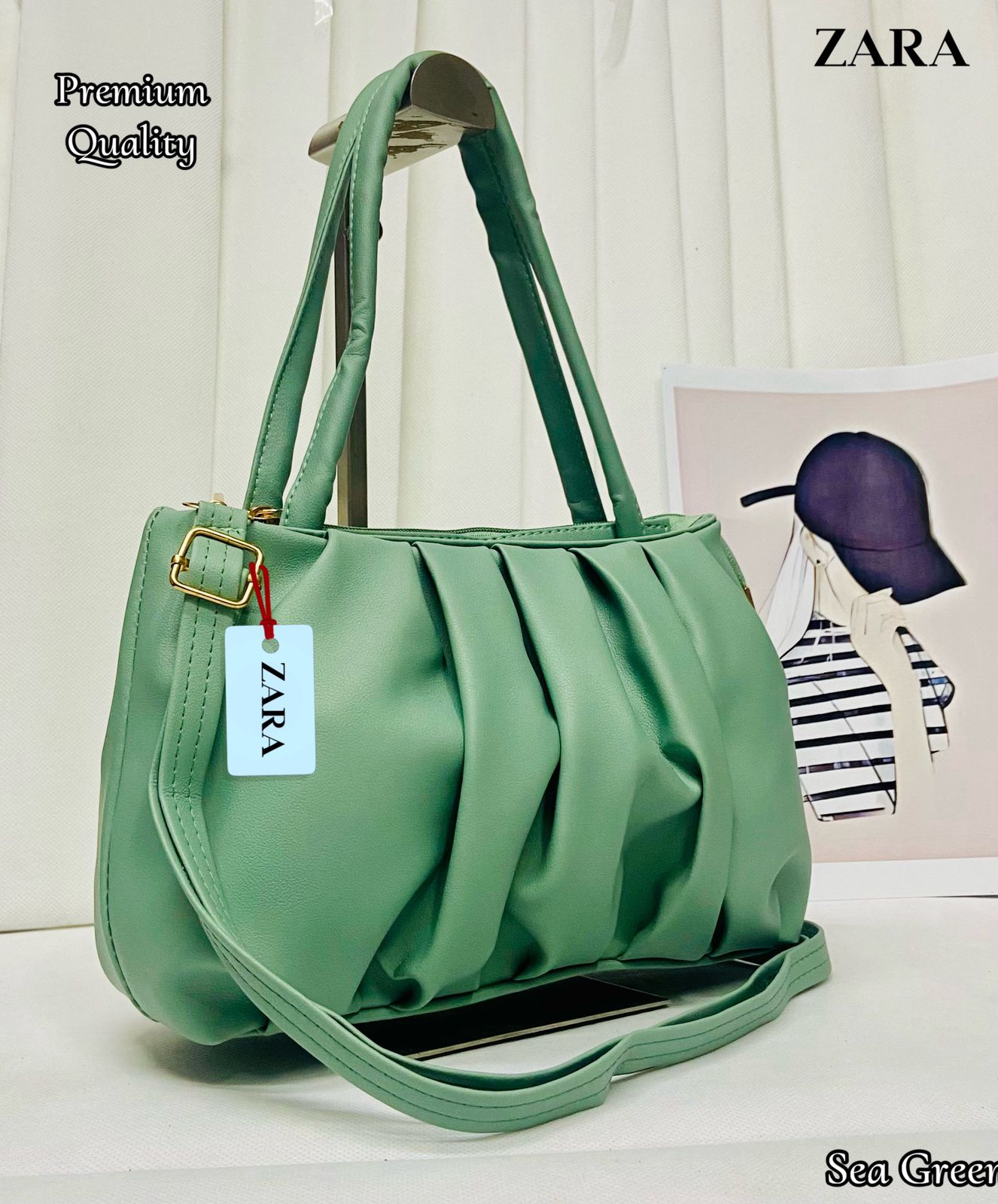 ZARA Womens Handbags green