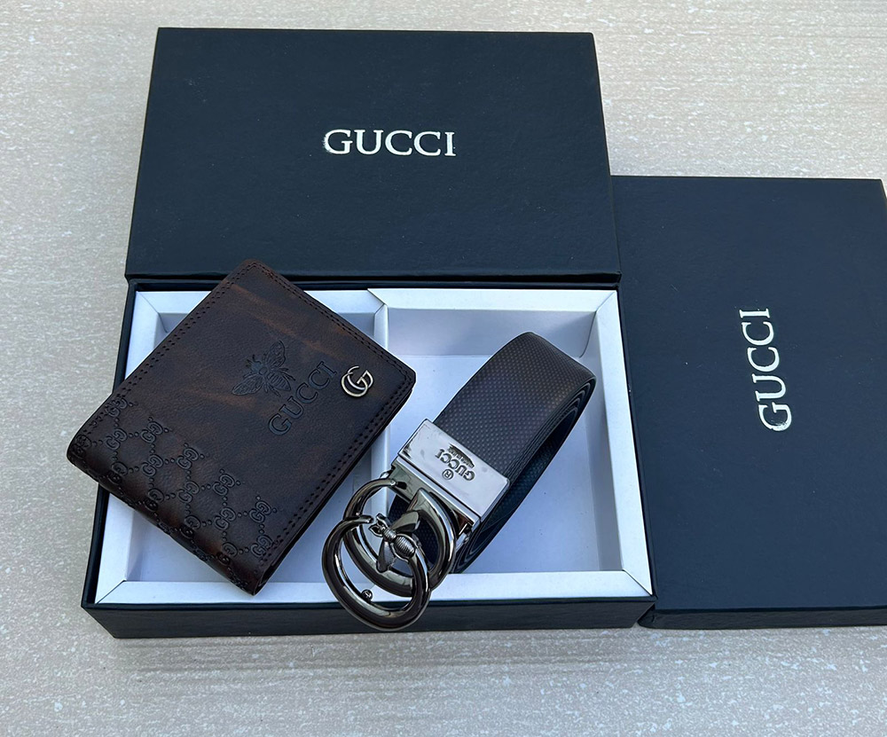 GUCCI HEAVY COMBO REVERSIBLE BELT & WALLET SET