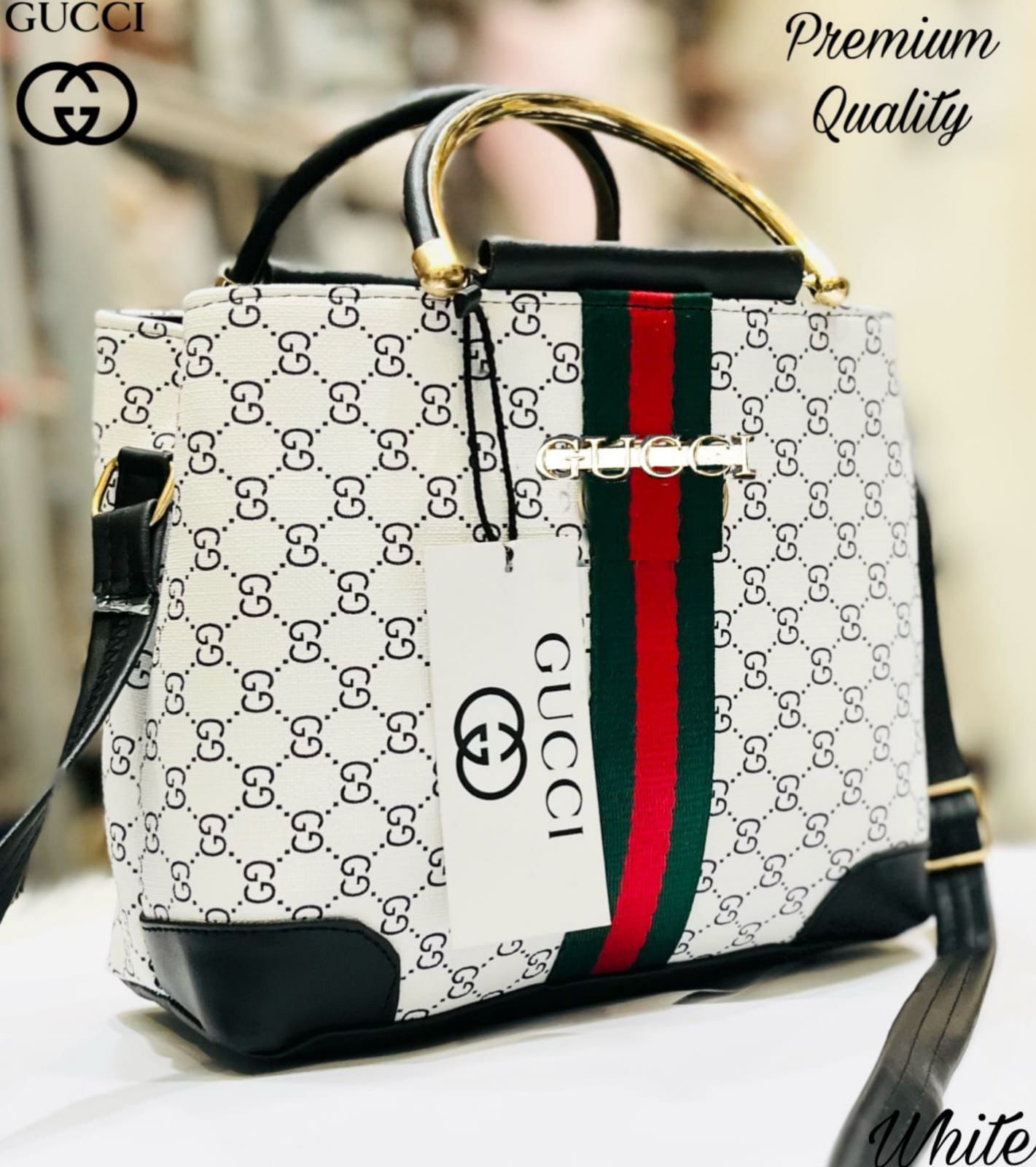 GUCCI PREMIUM Womens Handbags white